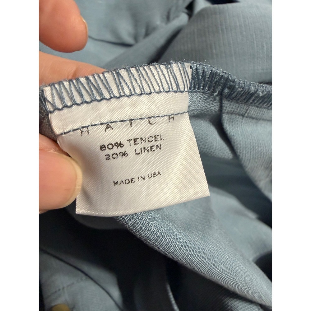 Hatch Collection Blue Tencel Linen Button Front Maternity Jumpsuit Size 1/ Small - Picture 5 of 5